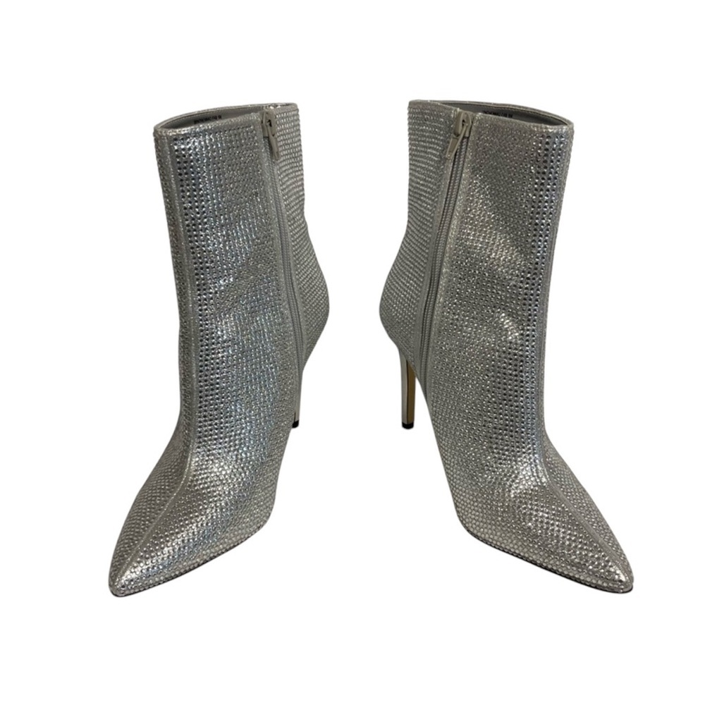 BP Silver Heeled Rhinestone Boots‎ Size 6 NWOT